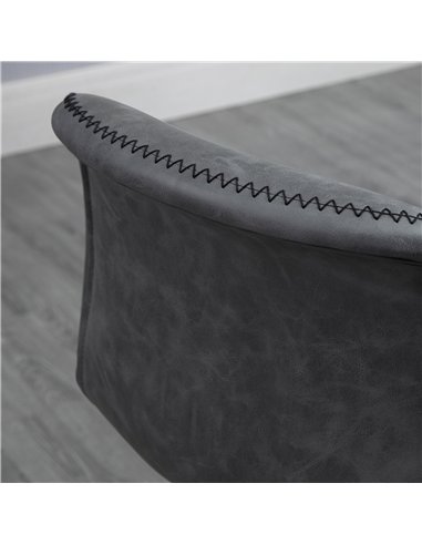 HOMCOM Set of 2 Bar Stool, Adjustable Height PU Leather Barstools with Swivel Seat and Footrest for Breakfast Bar, Kitchen and H