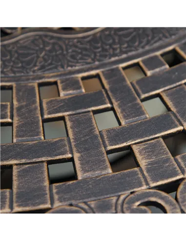 Outsunny 4 Seater Outdoor Dining Set Antique Cast Aluminium Garden Furniture Set with Cushions Round Dining Table with Parasol H