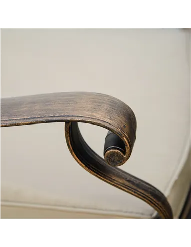 Outsunny 4 Seater Outdoor Dining Set Antique Cast Aluminium Garden Furniture Set with Cushions Round Dining Table with Parasol H