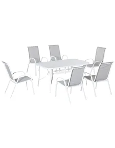 Outsunny Seven-Piece Outdoor Dining Set - Grey