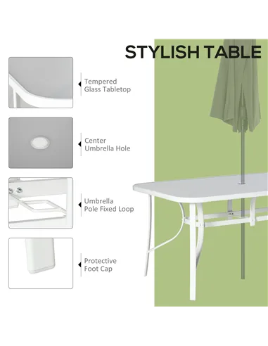 Outsunny Seven-Piece Outdoor Dining Set - Grey