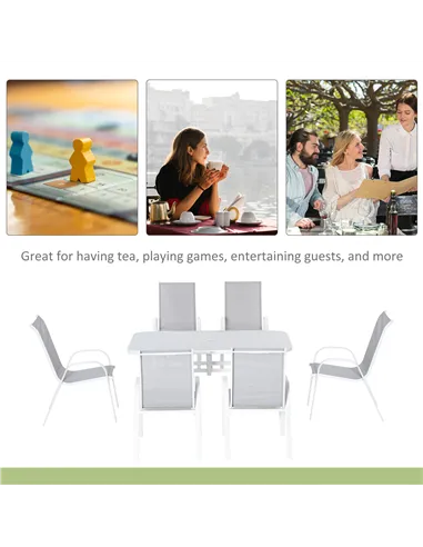 Outsunny Seven-Piece Outdoor Dining Set - Grey