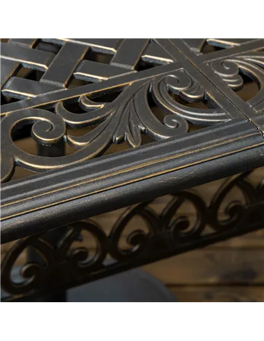 Outsunny 7 PCs Garden Patio Dining Set with Parasol Hole, Cast Aluminium Outdoor Furniture Set with Six Cushioned Chairs and Rec