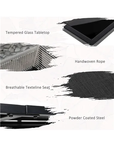 Outsunny Five-Piece Metal Dining Set, with Folding Back Chairs, Light Grey