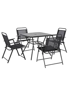 Outsunny Five-Piece Metal Frame Garden Dining Set