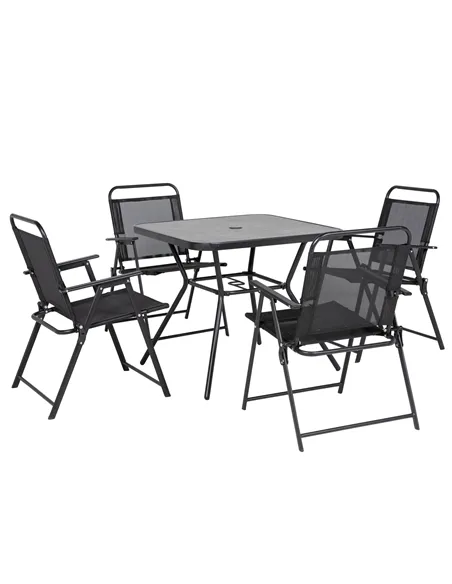 Outsunny Five-Piece Metal Frame Garden Dining Set