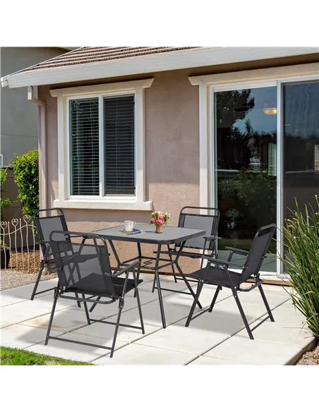 Outsunny Five-Piece Metal Frame Garden Dining Set