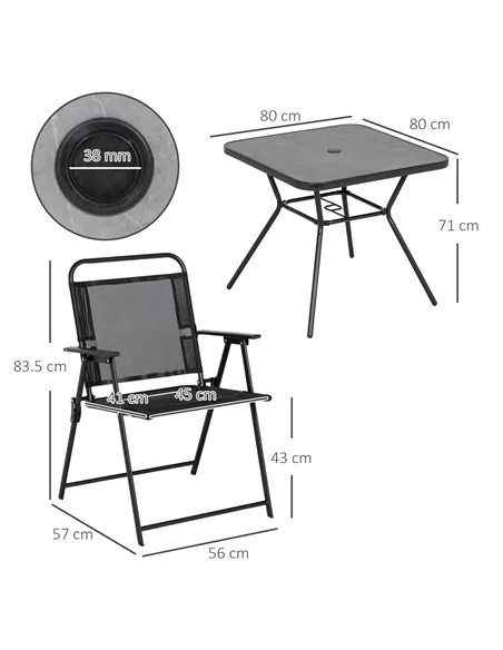 Outsunny Five-Piece Metal Frame Garden Dining Set