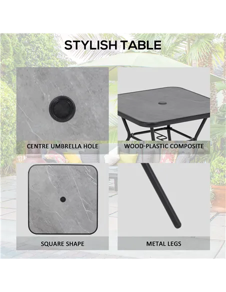 Outsunny Five-Piece Metal Frame Garden Dining Set