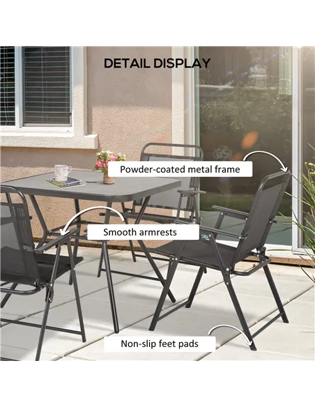 Outsunny Five-Piece Metal Frame Garden Dining Set