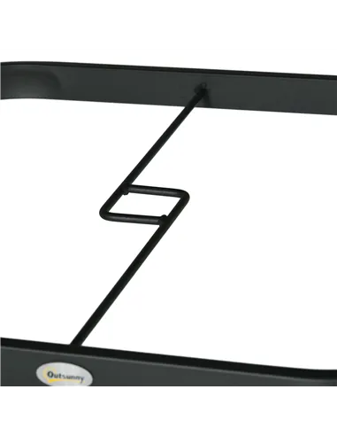 Outsunny 5 Pieces Garden Dining Set with Cushions, Outdoor Patio Table and 4 Stackable Chairs, Metal Top Table with Umbrella Hol