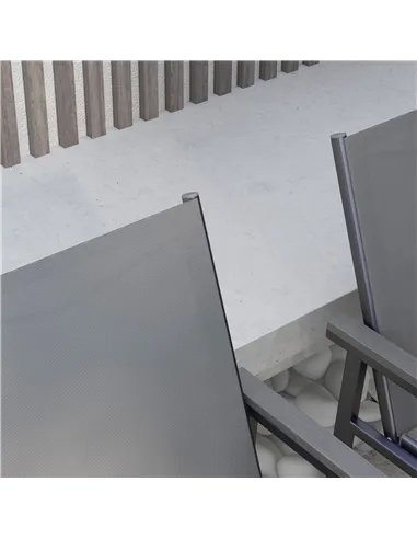 Outsunny Seven-Piece Metal Dining Set, with Glass-Top Table - Grey