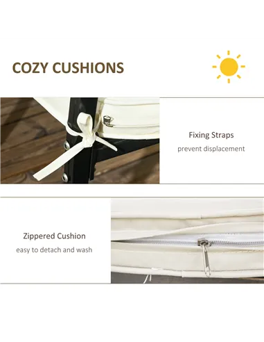 Outsunny Cast Aluminium 4 Seater Outdoor Dining Set with Cushions Parasol Hole Black