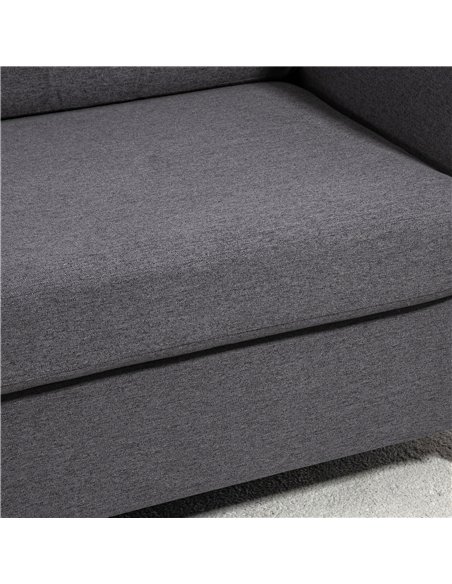 HOMCOM Compact Loveseat Sofa, Modern 2 Seater Sofa for Living Room with Wood Legs and Armrests, Dark Grey