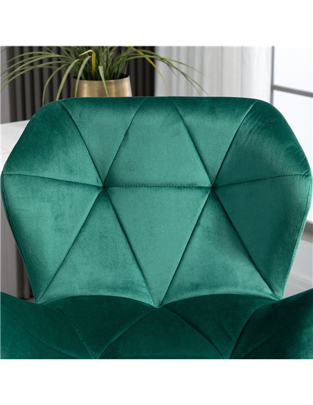 HOMCOM Bar Stools Set Of 2, Velvet-Touch Barstools with Metal Frame Footrest and Adjustable Height, Green