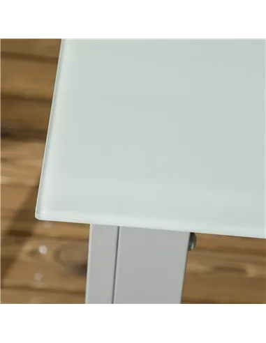 Outsunny 7 Piece Garden Dining Set, Outdoor Table and 6 Folding and Reclining Chairs, Aluminium Frame, Tempered Glass Top Table,