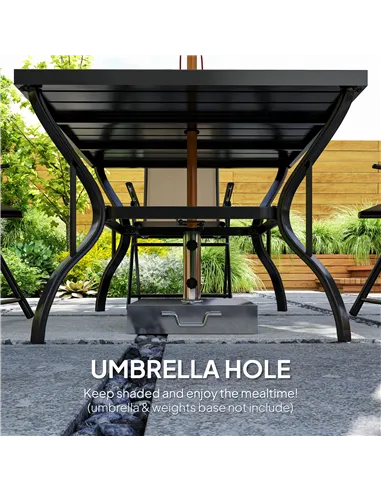 Outsunny Five-Piece Steel Frame Patio Set - Khaki/Black