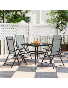 Outsunny Five-Piece Steel Frame Patio Set - Grey/Black 2