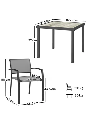 Outsunny Five-Piece Outdoor Garden Dining Set - Grey