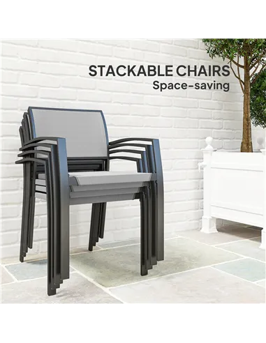 Outsunny Five-Piece Outdoor Garden Dining Set - Grey