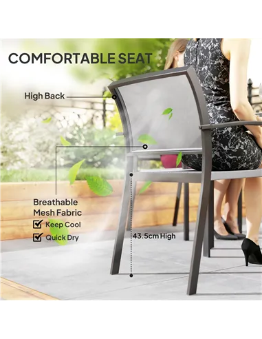 Outsunny Five-Piece Outdoor Garden Dining Set - Grey