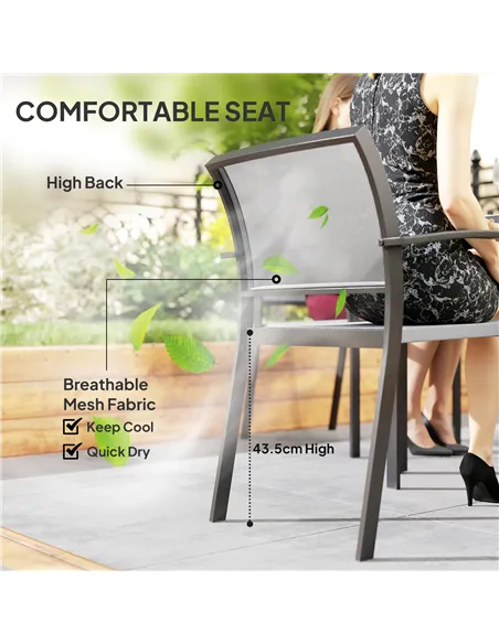 Outsunny Five-Piece Outdoor Garden Dining Set - Grey