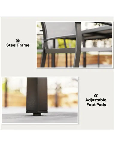 Outsunny Five-Piece Outdoor Garden Dining Set - Grey