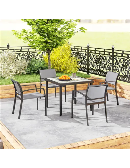 Outsunny Five-Piece Outdoor Garden Dining Set - Grey