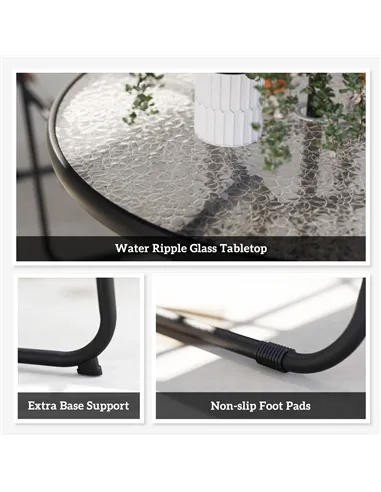 Outsunny 4 Seater Garden Furniture Set, 6 Pieces Garden Table and Chairs with Parasol, Outdoor Garden Dining Set with Folding Ch