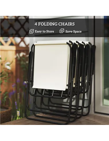 Outsunny 4 Seater Garden Furniture Set, 6 Pieces Garden Table and Chairs with Parasol, Outdoor Garden Dining Set with Folding Ch