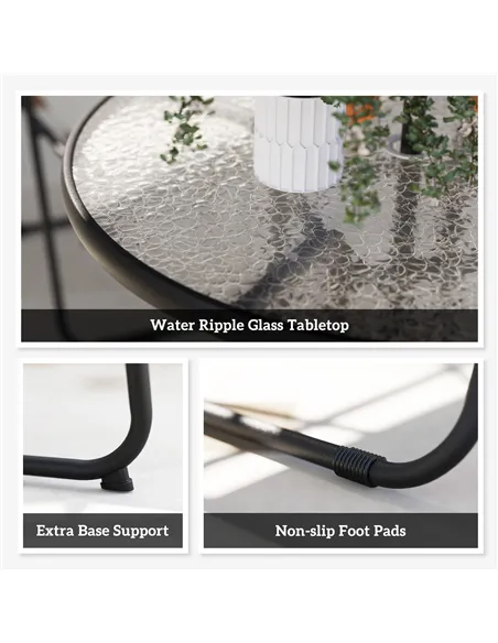 Outsunny 4 Seater Garden Furniture Set, 6 Pieces Garden Table and Chairs with Parasol, Outdoor Garden Dining Set with Folding Ch