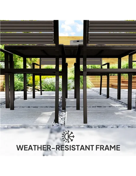 Outsunny Seven-Piece Outdoor Dining Set - Brown