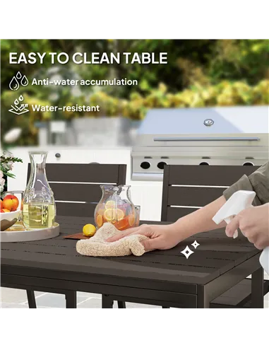 Outsunny Seven-Piece Outdoor Dining Set - Brown