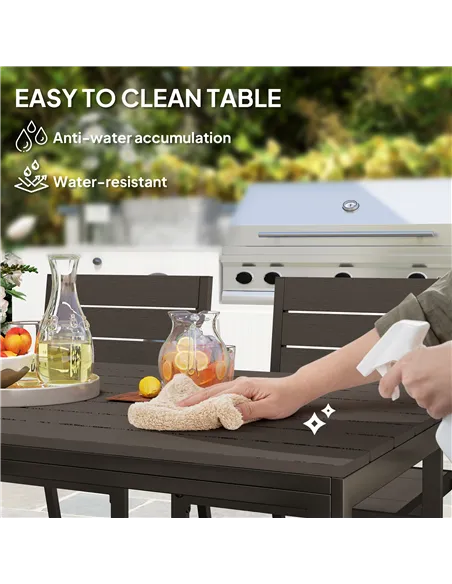 Outsunny Seven-Piece Outdoor Dining Set - Brown