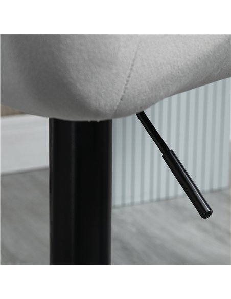 HOMCOM Bar Stools Set Of 2, Luxurious Velvet-Touch Barstools with Metal Frame Footrest Round Base Triangle Indenting Moulded Sea