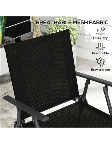 Outsunny Four-Piece Metal Garden Sofa Set - Black