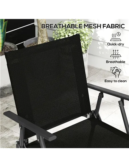 Outsunny Four-Piece Metal Garden Sofa Set - Black