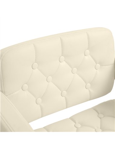 HOMCOM PU Leather Upholstered Swivel Bar Stool, Height Adjustable with Back, Armrest, Footrest, Beige