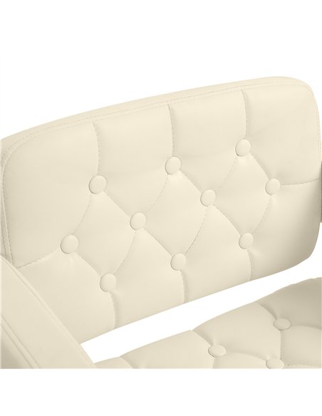 HOMCOM PU Leather Upholstered Swivel Bar Stool, Height Adjustable with Back, Armrest, Footrest, Beige