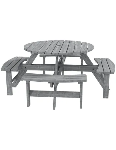 Outsunny 8-Seater Wooden Picnic Set-Fir Wood