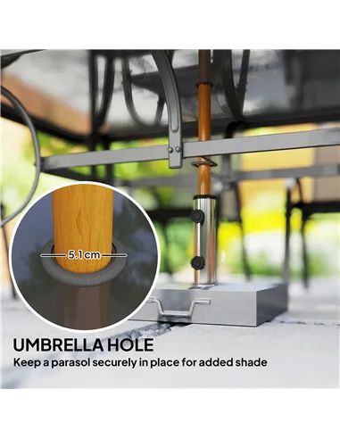 Outsunny Seven-Piece Outdoor Dining Set - Charcoal Grey