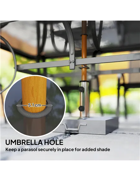 Outsunny Seven-Piece Outdoor Dining Set - Charcoal Grey