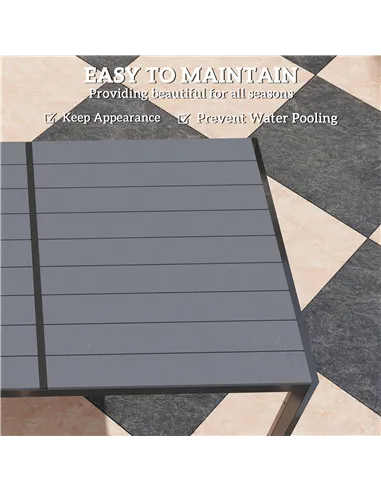 Outsunny 7 Piece Garden Dining Set, Outdoor Furniture Set with 6 Stackable Chairs and 150 cm Rectangle Table, WPC Slatted Top, R