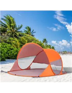 Outsunny Fibreglass Frame 2 Person Pop-Up Lightweight Camping Tent Orange 2