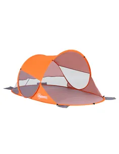 Outsunny Fibreglass Frame 2 Person Pop-Up Lightweight Camping Tent Orange