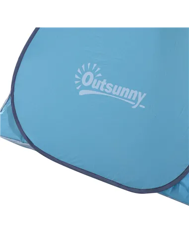Outsunny 2-3 Person Pop up Beach Tent Hiking UV 30+ Protection Patio Sun Shelter (Blue)