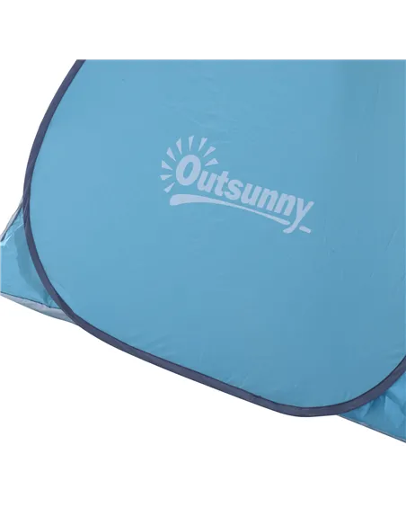 Outsunny 2-3 Person Pop up Beach Tent Hiking UV 30+ Protection Patio Sun Shelter (Blue)