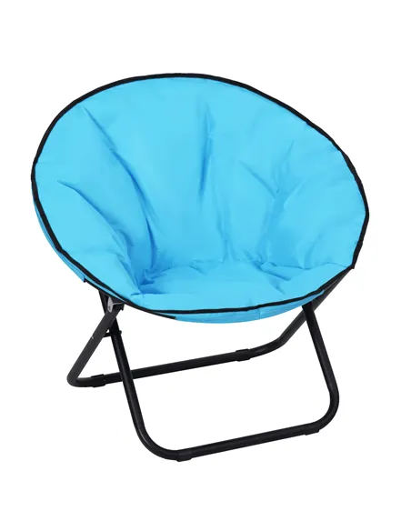 Outsunny Camping Moon Chair, Portable Folding Camping Chair for Adults with Wide Padded Oxford Seat for Outdoor Camp, Travel, Fi