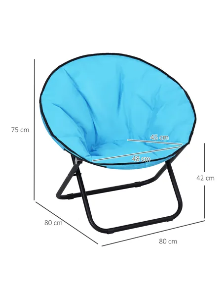 Outsunny Camping Moon Chair, Portable Folding Camping Chair for Adults with Wide Padded Oxford Seat for Outdoor Camp, Travel, Fi