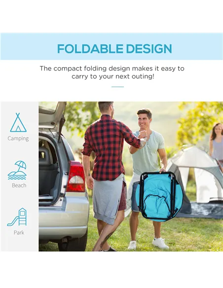 Outsunny Camping Moon Chair, Portable Folding Camping Chair for Adults with Wide Padded Oxford Seat for Outdoor Camp, Travel, Fi